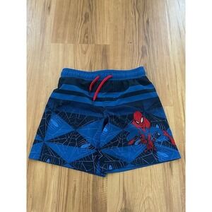 Marvel Spider-Man Boys Swim Trunks Size 4/5 Blue Red Swim Shorts